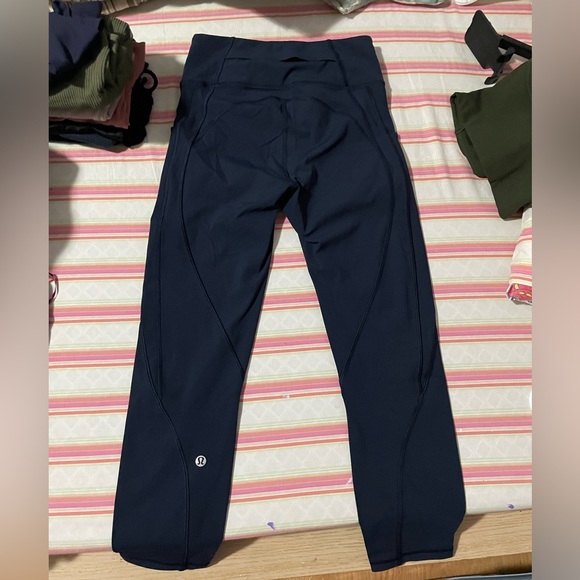 Lululemon luxtreme leggings, 22-23” in navy, size 4. - Picture 2 of 7